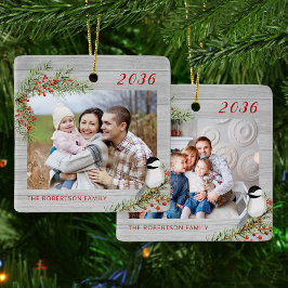 Kerstcichorei Rustic Family 2 Foto Keramisch Ornament