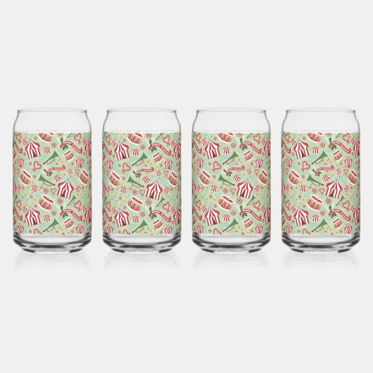 kerstcircus blikvorm glas (Voorkant)