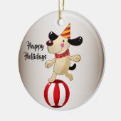 Kerstcircus Dog Elegant Feestdagen Keramisch Ornament (Links)