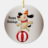 Kerstcircus Dog Elegant Feestdagen Keramisch Ornament (Achterkant)