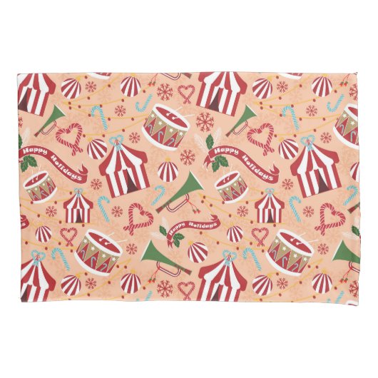 kerstcircus kussensloop (Voorkant)