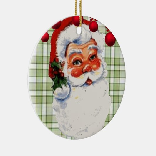 kerstcirkel Ornament, kerstman Keramisch Ornament (Rechts)