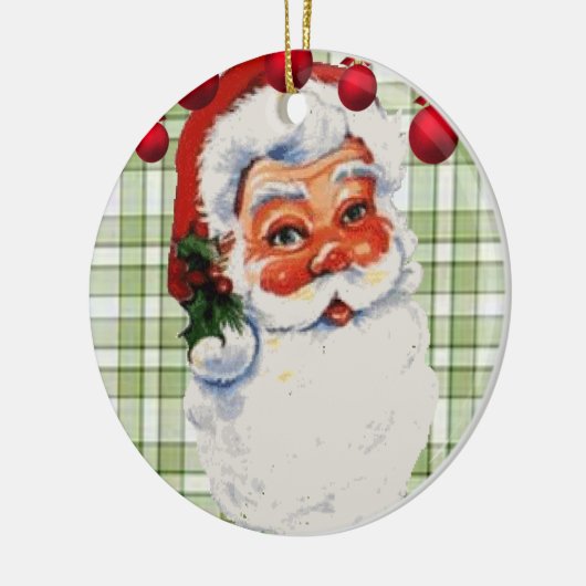 kerstcirkel Ornament, kerstman Keramisch Ornament (Links)