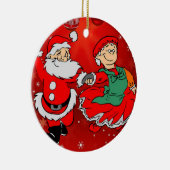 kerstcirkel Ornament, kerstman Keramisch Ornament (Rechts)