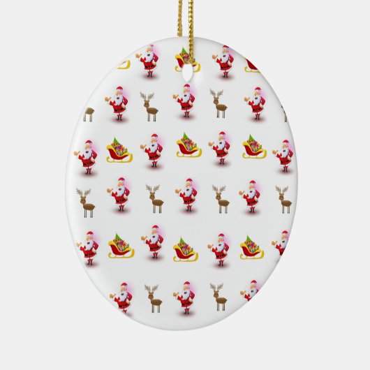 kerstcirkel Ornament, kerstman Keramisch Ornament (Rechts)