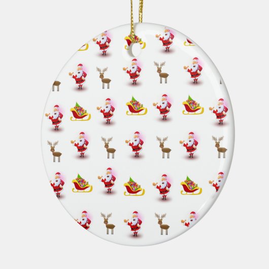 kerstcirkel Ornament, kerstman Keramisch Ornament (Links)