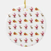 kerstcirkel Ornament, kerstman Keramisch Ornament (Achterkant)