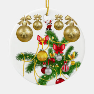 kerstcirkel Ornament, kerstman Keramisch Ornament