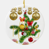 kerstcirkel Ornament, kerstman Keramisch Ornament (Achterkant)