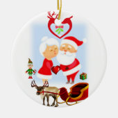 kerstcirkel Ornament, kerstman Keramisch Ornament (Voorkant)