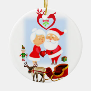kerstcirkel Ornament, kerstman Keramisch Ornament