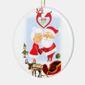 kerstcirkel Ornament, kerstman Keramisch Ornament (Links)