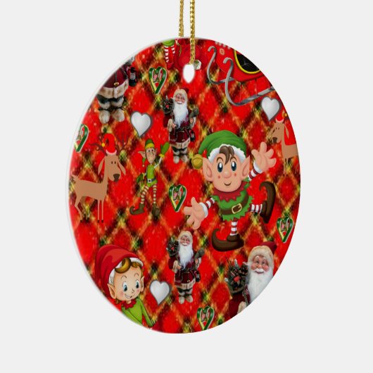 kerstcirkel Ornament, kerstman Keramisch Ornament (Rechts)