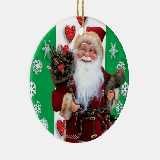 kerstcirkel Ornament, kerstman Keramisch Ornament (Rechts)