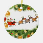 kerstcirkel Ornament, kerstman Keramisch Ornament (Voorkant)