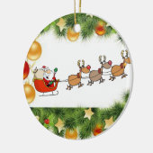 kerstcirkel Ornament, kerstman Keramisch Ornament (Links)