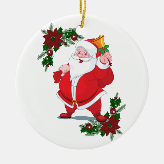 kerstcirkel Ornament, kerstman Keramisch Ornament (Voorkant)