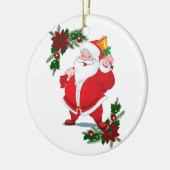kerstcirkel Ornament, kerstman Keramisch Ornament (Links)