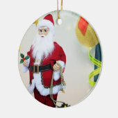kerstcirkel Ornament, kerstman Keramisch Ornament (Links)