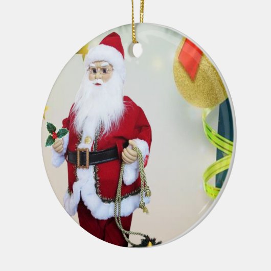 kerstcirkel Ornament, kerstman Keramisch Ornament (Links)