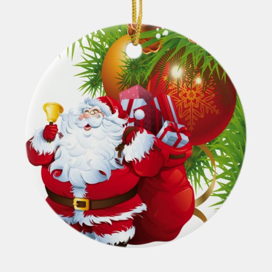 kerstcirkel Ornament, kerstman Keramisch Ornament (Voorkant)