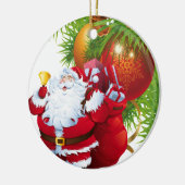 kerstcirkel Ornament, kerstman Keramisch Ornament (Links)