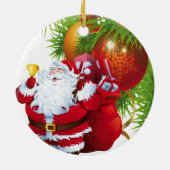 kerstcirkel Ornament, kerstman Keramisch Ornament (Achterkant)