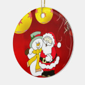 kerstcirkel Ornament, kerstman Keramisch Ornament (Links)