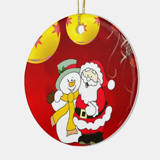 kerstcirkel Ornament, kerstman Keramisch Ornament (Links)