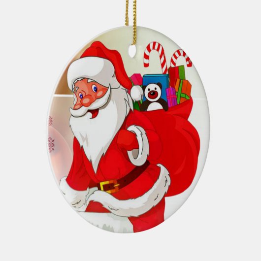 kerstcirkel Ornament, kerstman Keramisch Ornament (Rechts)