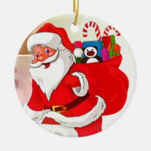 kerstcirkel Ornament, kerstman Keramisch Ornament