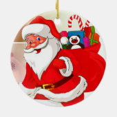 kerstcirkel Ornament, kerstman Keramisch Ornament (Achterkant)