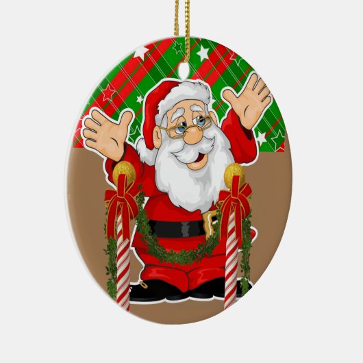 kerstcirkel Ornament, kerstman Keramisch Ornament (Rechts)