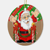 kerstcirkel Ornament, kerstman Keramisch Ornament (Links)