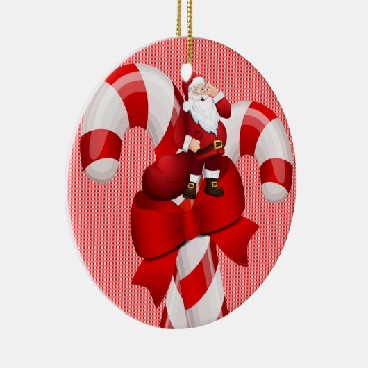 kerstcirkel Ornament, kerstman Keramisch Ornament (Rechts)