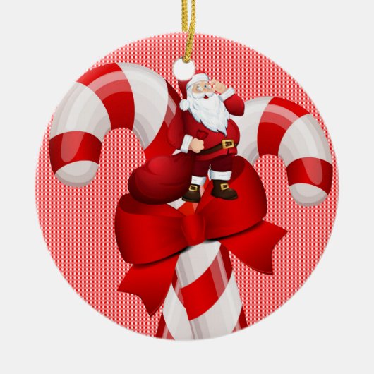 kerstcirkel Ornament, kerstman Keramisch Ornament (Voorkant)