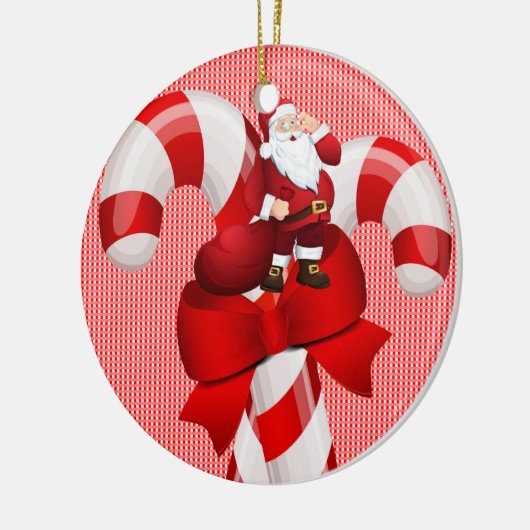kerstcirkel Ornament, kerstman Keramisch Ornament (Links)