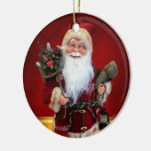 kerstcirkel Ornament, kerstman Keramisch Ornament (Links)