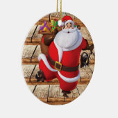 kerstcirkel Ornament, kerstman Keramisch Ornament (Rechts)