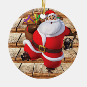 kerstcirkel Ornament, kerstman Keramisch Ornament