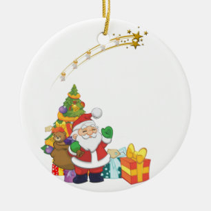 kerstcirkel Ornament, kerstman Keramisch Ornament
