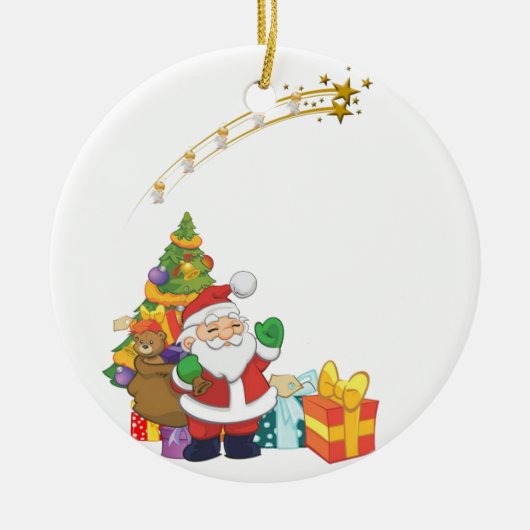 kerstcirkel Ornament, kerstman Keramisch Ornament (Voorkant)