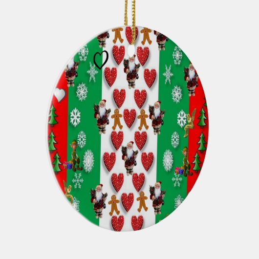 kerstcirkel Ornament, kerstman Keramisch Ornament (Rechts)