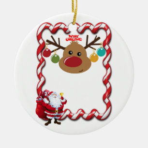 kerstcirkel Ornament, kerstman Keramisch Ornament
