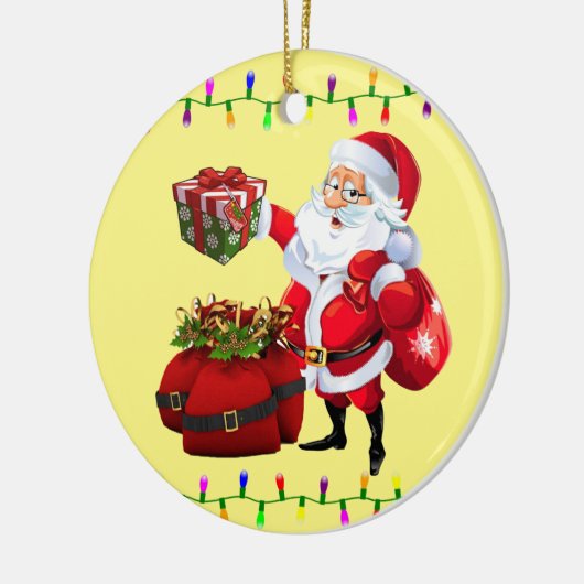 kerstcirkel Ornament, kerstman Keramisch Ornament (Links)