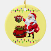 kerstcirkel Ornament, kerstman Keramisch Ornament (Achterkant)