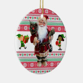 kerstcirkel Ornament, kerstman Keramisch Ornament (Rechts)