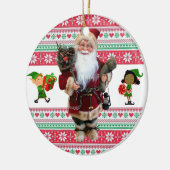 kerstcirkel Ornament, kerstman Keramisch Ornament (Links)