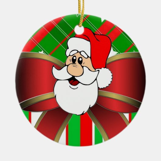 kerstcirkel Ornament, kerstman Keramisch Ornament (Voorkant)