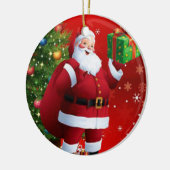 kerstcirkel Ornament, kerstman Keramisch Ornament (Links)